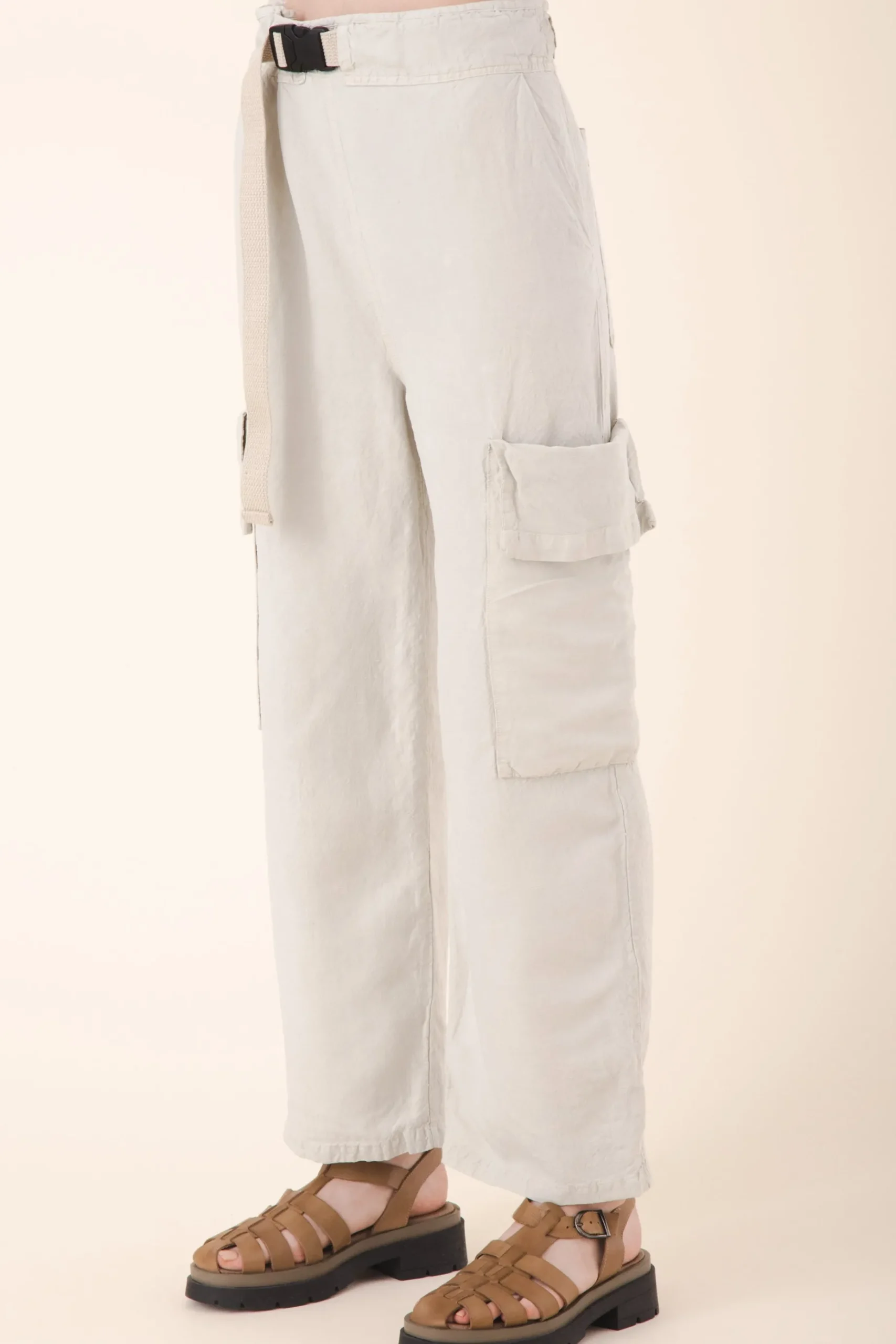 Sack Pocket Pant Silk in Oyster