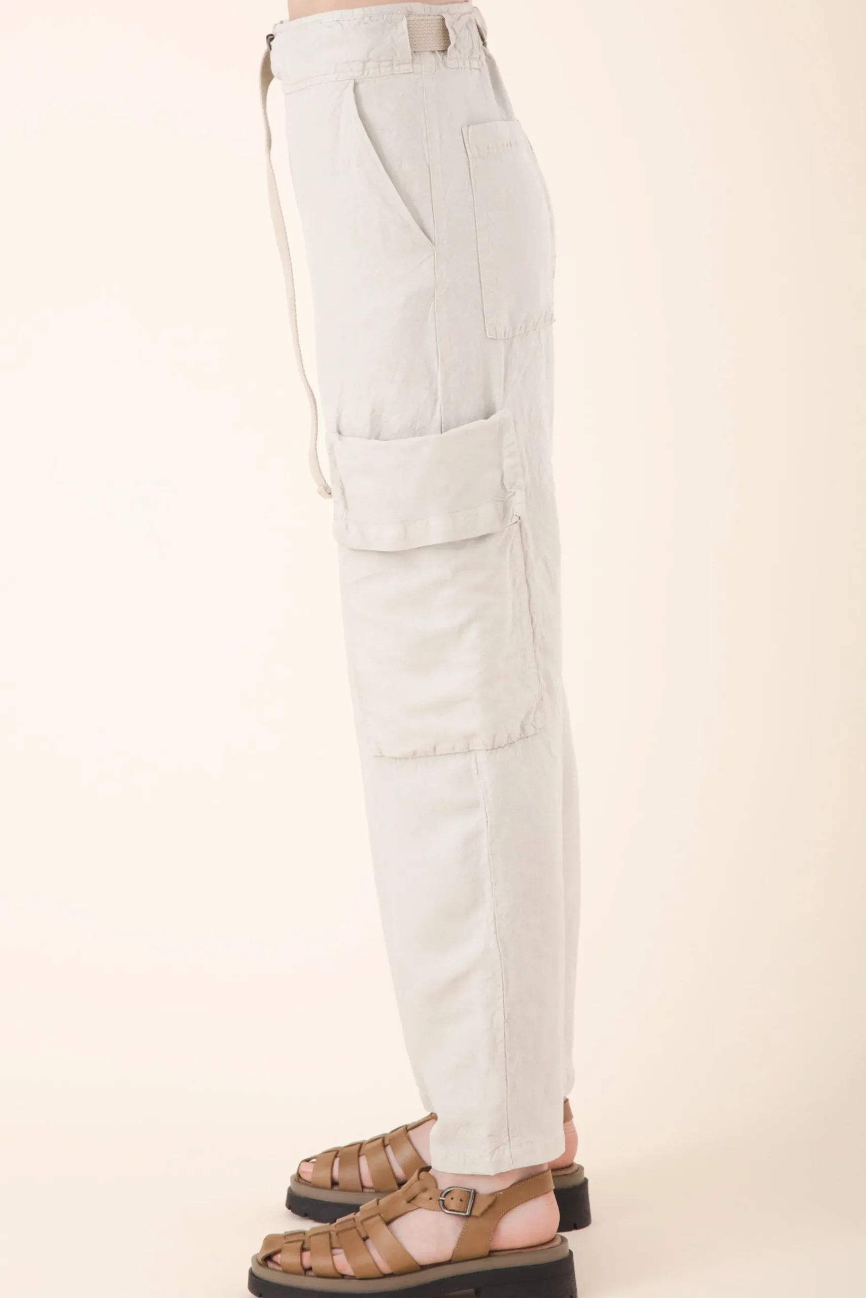 Sack Pocket Pant Silk in Oyster
