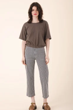 Smithy Pant in Wide Stripe Natural