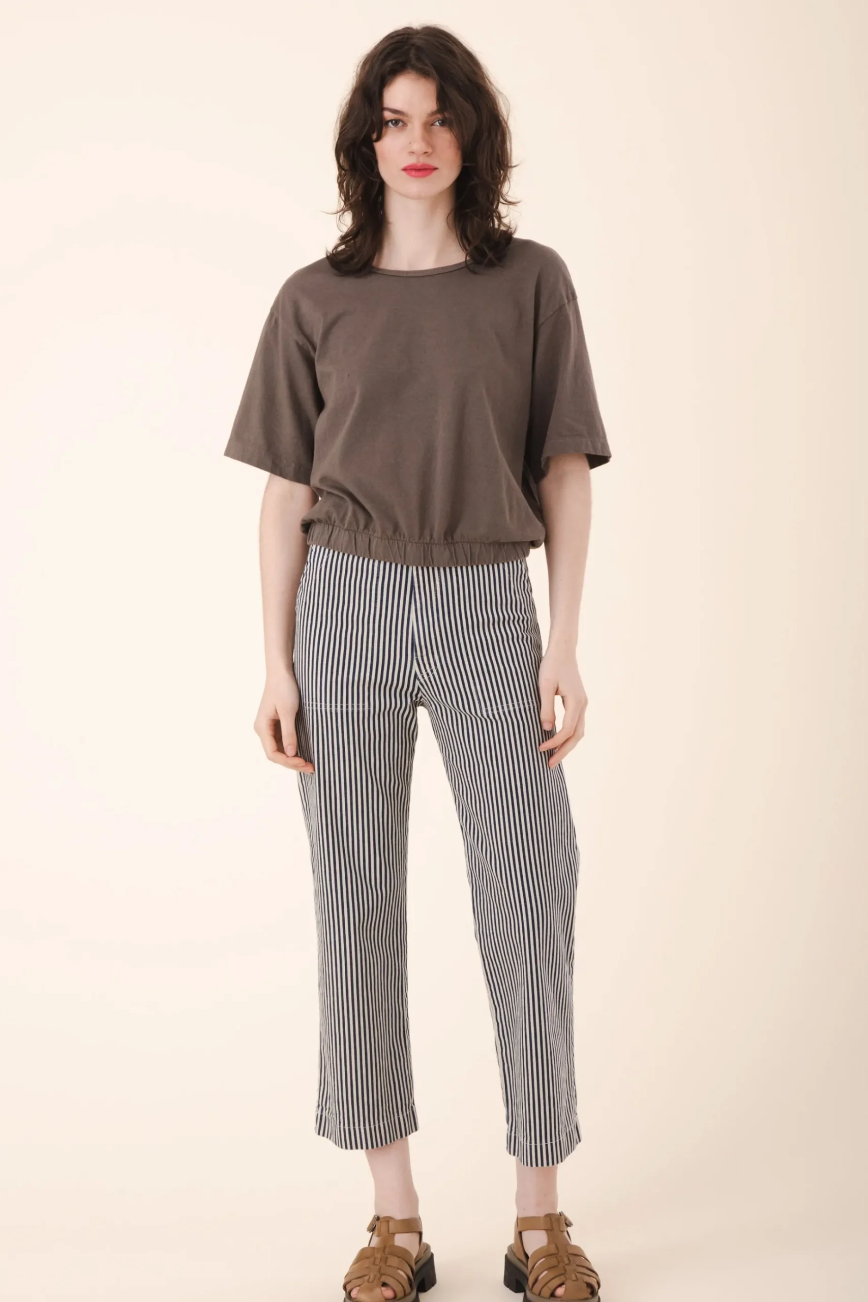Smithy Pant in Wide Stripe Natural