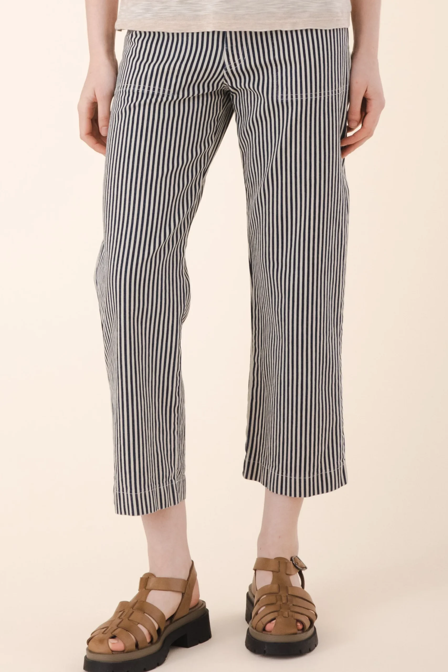 Smithy Pant in Wide Stripe Natural