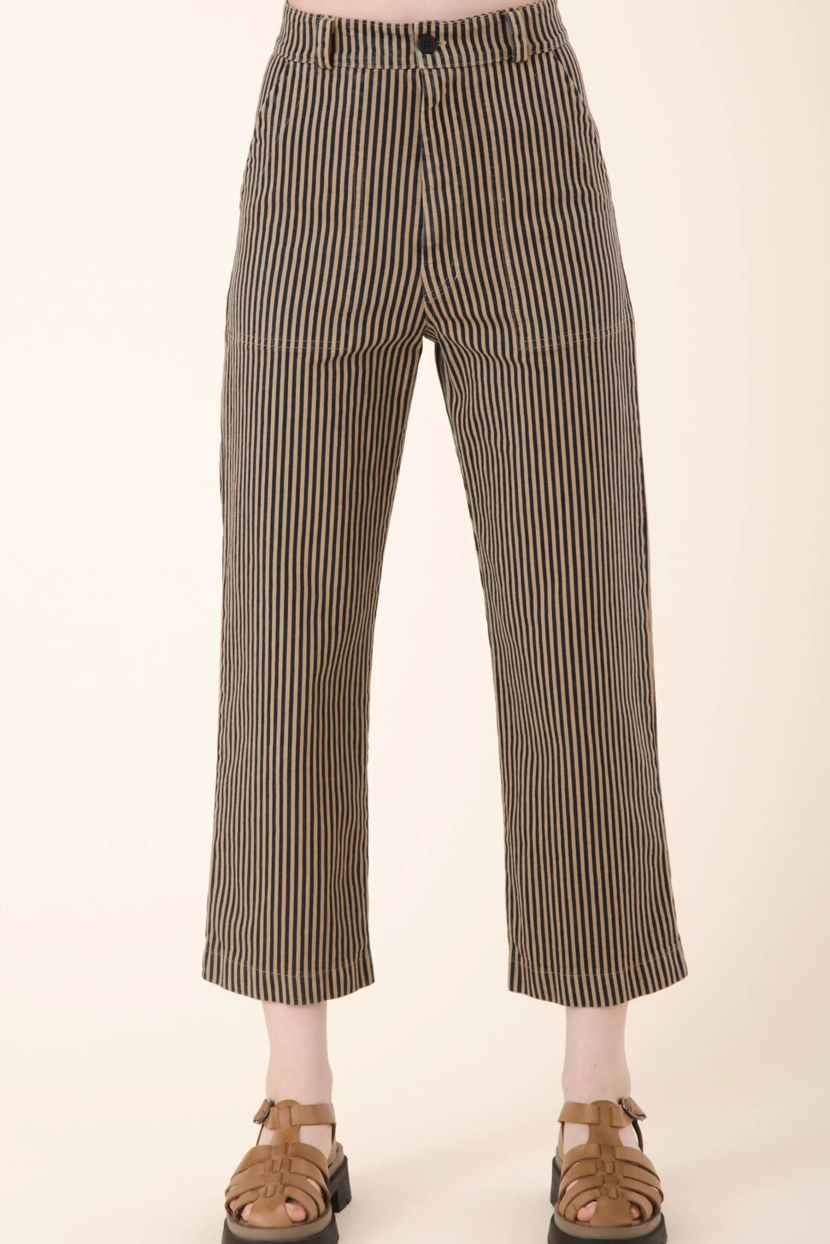 Smithy Pant in Wide Stripe Khaki