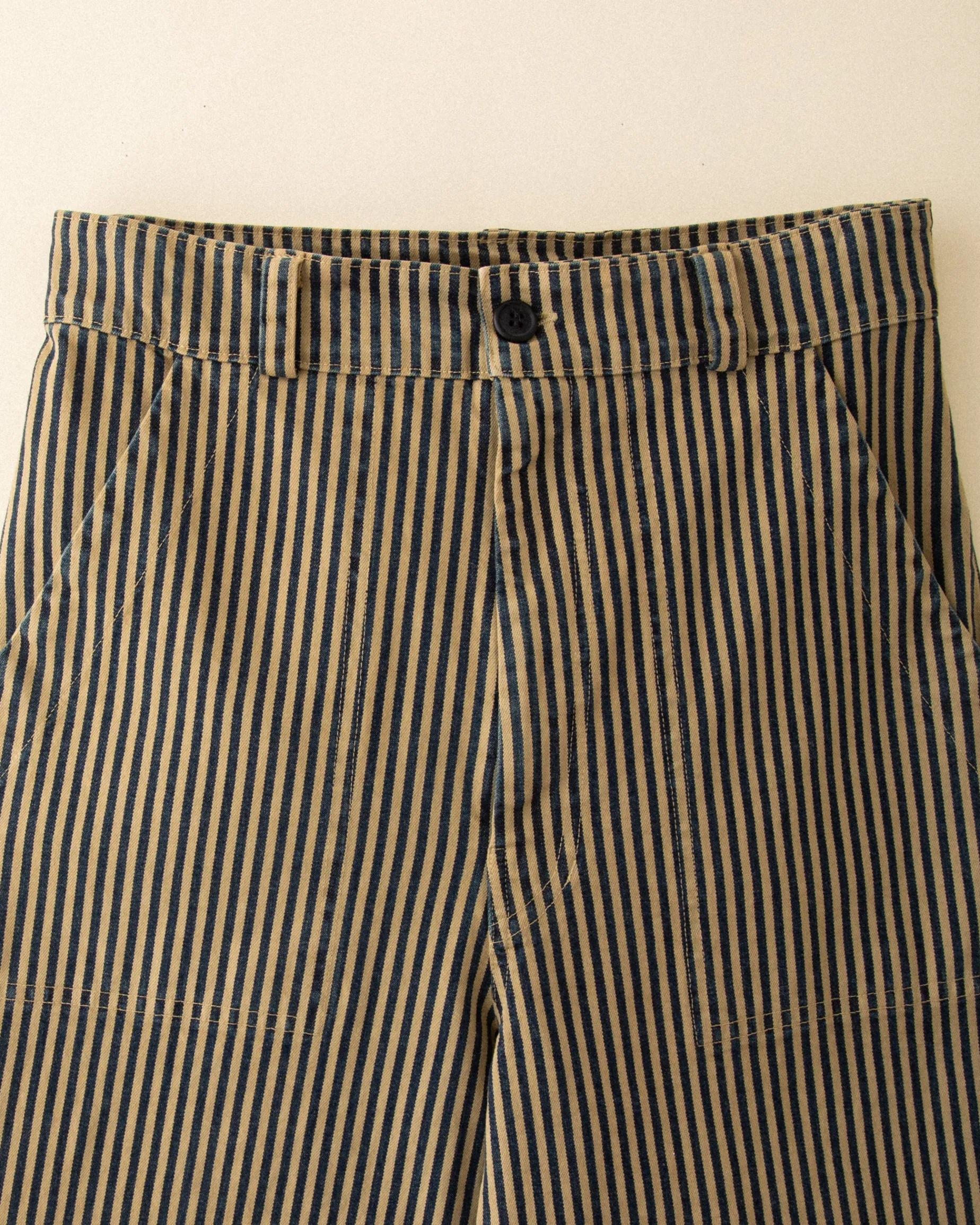 Smithy Pant in Wide Stripe Khaki