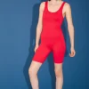 Soft Short Bodysuit in Cherry