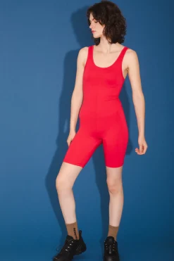 Soft Short Bodysuit in Cherry