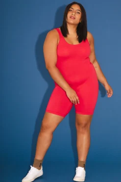 Soft Short Bodysuit in Cherry