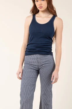 Stripe Knack Pant in Light Gray