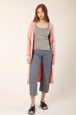 Stripe Knack Pant in Light Gray