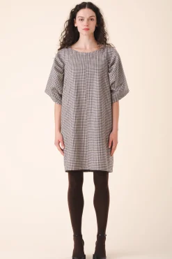 Wool Kite Dress in Houndstooth