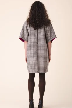 Wool Kite Dress in Houndstooth